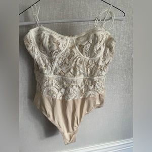 Revolve superdown lace bodysuit.